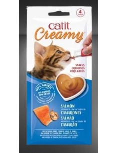 Catit Creamy Salmone e Gamberetti 4 x10 gr. Snack Per Gatti 2