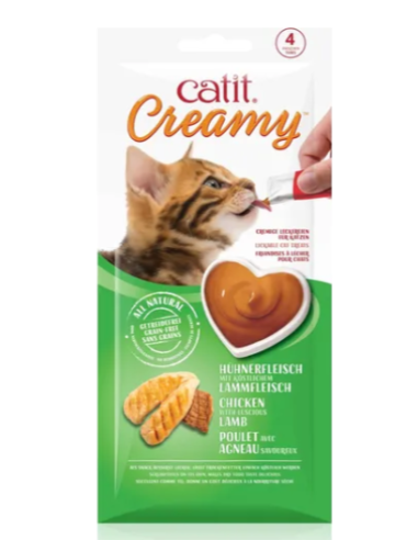 Catit Creamy Pollo e Agnello 4 x10 gr. Snack per gatti