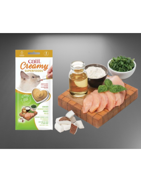 Catit Superfood Creamy Pollo 4 x10 gr. Snack per gatti .