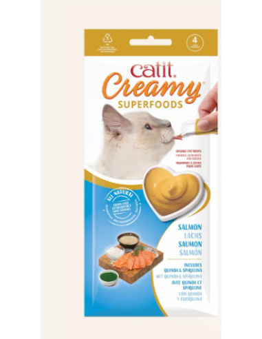 Catit Creamy Superfood Salmone 4 x10 gr. Snack per gatti.