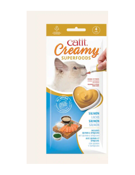 Catit Creamy Superfood Salmone 4 x10 gr. Snack per gatti.