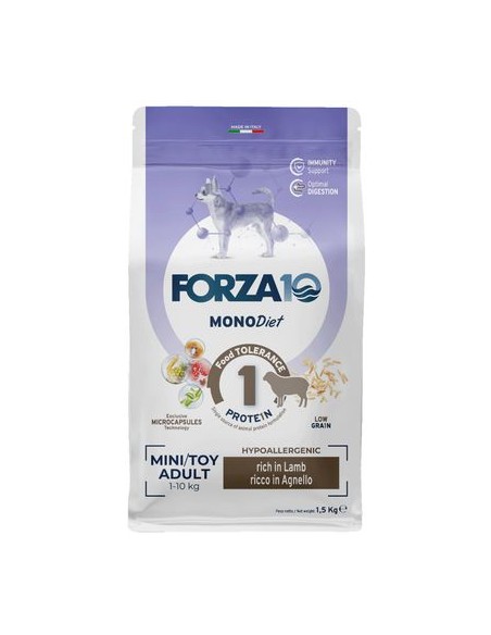 FORZA 10 Mini & Toy Agnello e Riso Low grain Kg.1,5. diete.Cibo Secco per cani.