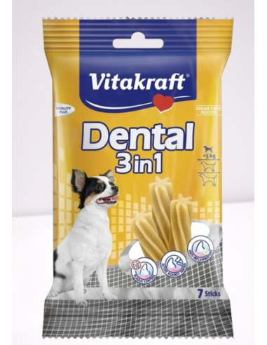 Vitakraft Snack Cane dental 3in 1 Mis.XS 7 pz. Snack Per Cani