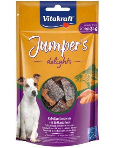 Vitakraft Snack Cane Jumpers delights Fish sandwich gr.80. Snack per cani