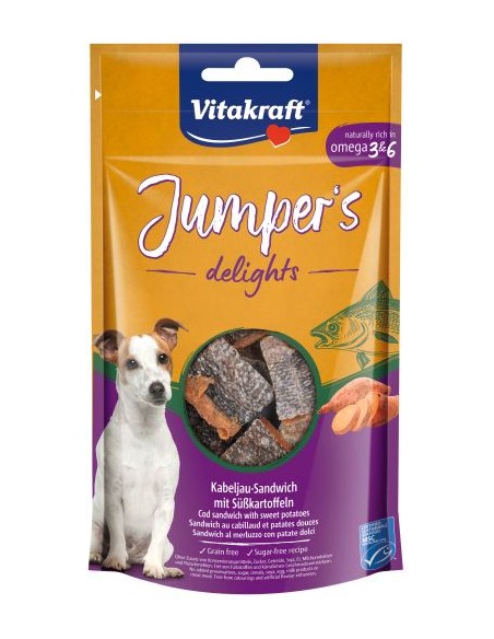 Vitakraft Snack Cane Jumpers delights Fish sandwich gr.80. Snack per cani