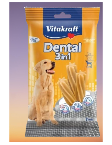 Vitakraft Snack Cane Dental 3in1 Mis.M 7 pz. Snack Per Cani