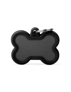 Medaglietta hustag Osso medium Alluminio Nero Gomma Nera . Accessori. 2