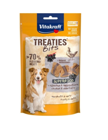 Vitakraft Snack Cane Treaties + Superfood Sambuco gr.100. Snack per cani.