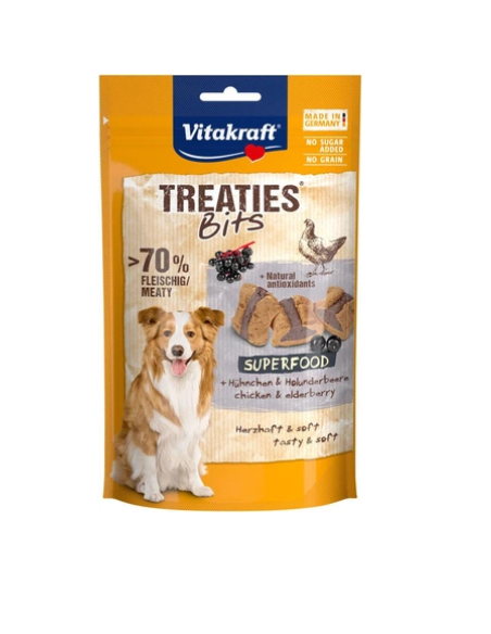 Vitakraft Snack Cane Treaties + Superfood Sambuco gr.100. Snack per cani.