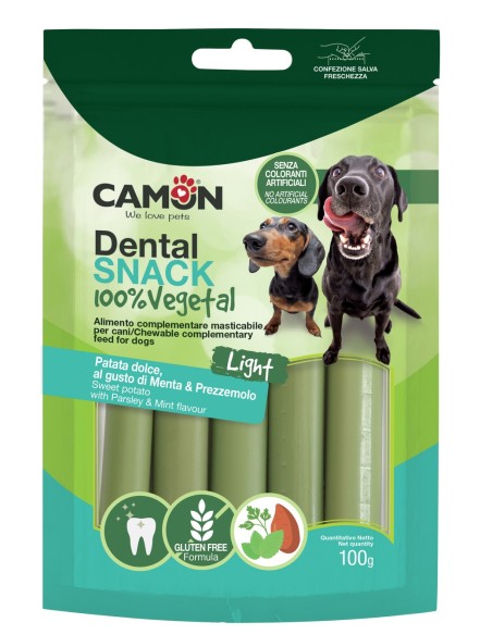 Dental Snack 100 per 100 vegetal Patate menta e Prezzemolo gr 100. Snack per cani