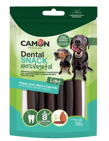 Dental Snack 100 per 100 Vegetal Patate Mela Cannella gr 100. Snack per cani.