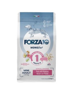 FORZA 10 Mini Diet Maiale con Patate Low Grain Kg.1,5. Diete Cibo Secco per cani.