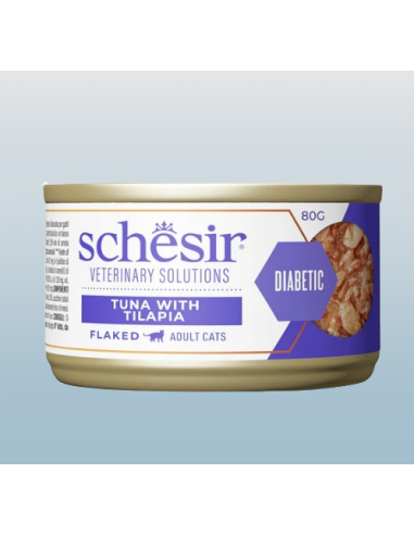 Schesir Veterinary Solutions Diabetic Tonnetto con Tilapia gr.80. Diete . Umido Per Gatti
