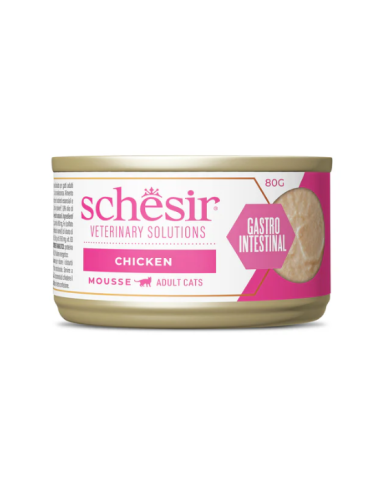 Schesir Veterinary Solutions Gastrointestinal Mousse di Pollo gr.80. Diete . Cibo Umido Per Gatti .