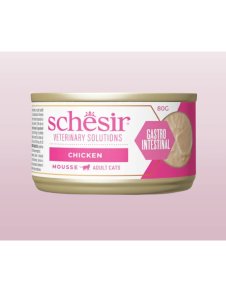 Schesir Veterinary Solutions Gastrointestinal Mousse di Pollo gr.80. Diete . Cibo Umido Per Gatti .