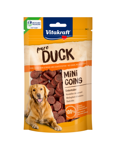 Vitakraft Snack Cane pure Duck Mini Coins gr.80.Snack per cani .