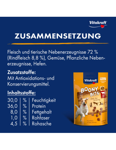 Vitakraft Snack Cane Boony Bits con Manzo gr.55. Snack per cani .