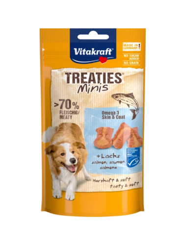 Vitakraft Snack Cane Treaties Minis con Salmone gr.48. Snack per cani