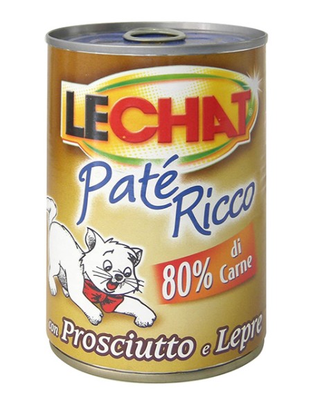 Lechat Patè Prosciutto e Lepre gr 400. Cibo Umido per gatti