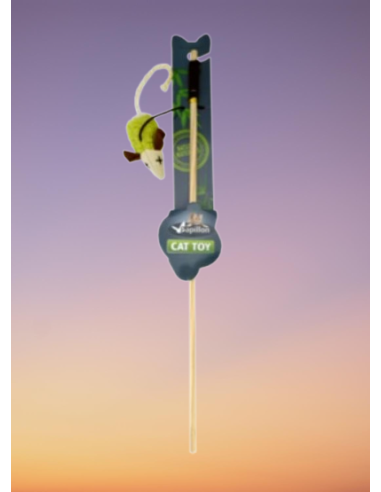 Canna Da Pesca Naturale con Topolino. Giochi per gatti