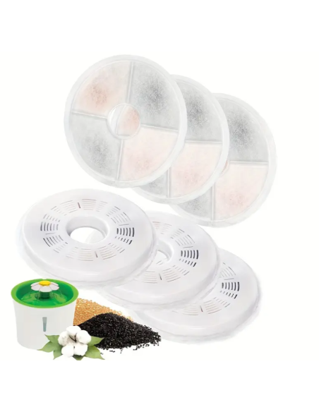 Catit Filtri Ricambio Per Fontana 6 pezzi. Ciotole e Dispenser per  gatti
