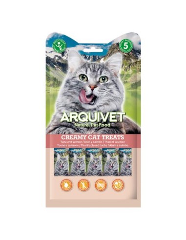 Arquivet Snack Liquido Gatto Al Tonno e Salmone 5 pezzi. Snack per gatti