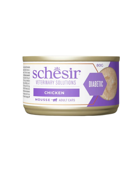 Schesir Veterinary Solutions diabetic Mousse di Pollo gr.80- Diete - Cibo Umido Per Gatti