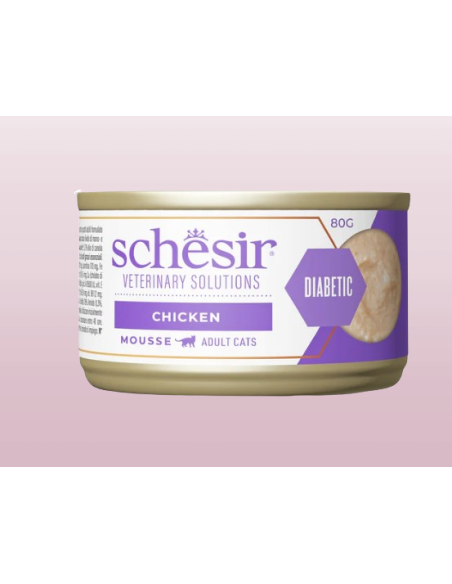 Schesir Veterinary Solutions diabetic Mousse di Pollo gr.80- Diete - Cibo Umido Per Gatti