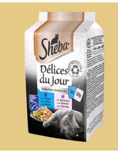SHEBA DELICE DU JOUR SELEZIONE DEL MARE IN GEL. 6X50 gr.Cibo Umido Per Gatti