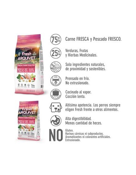 Arquivet Dog Fresh Farm Poultry kg 2,5. Cibo Secco Per Cani .