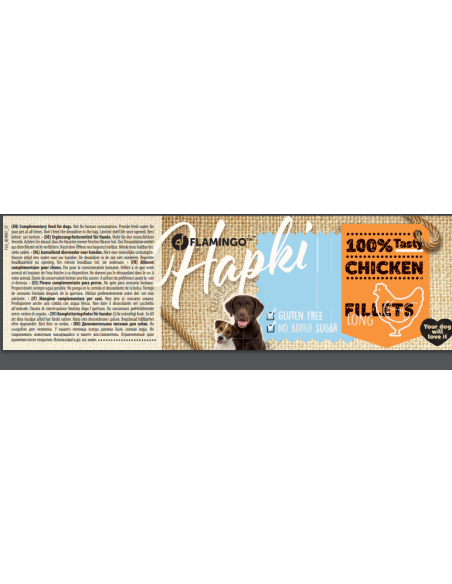 Hapki Filetti Di Pollo Gr 500. Snack Per cani