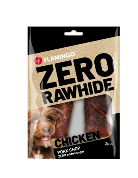 Zero Rawhide Cotoletta di Maiale con Pollo gr 80. Snack per cani