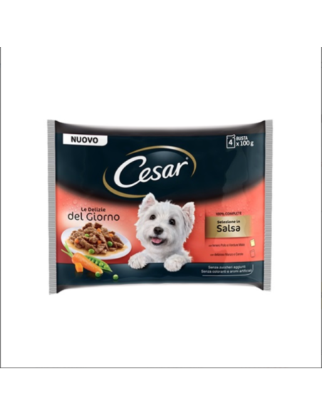 Cesar Delizie del giorno Multipack Selezione In Salsa  3+1 omaggio. Cibo umido per cani