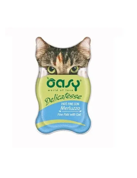 Oasi Delicatesse Pate' Con Merluzzo Gr.85. Cibo Umido per gatti .