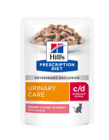 Hill's Feline C/d Urinary Stress Salmone Busta gr 85. Diete - Cibo Umido per gatti