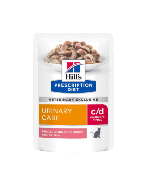 Hill's Feline C/d Urinary Stress Salmone Busta gr 85. Diete - Cibo Umido per gatti