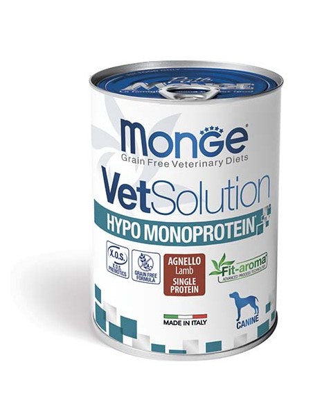 Monge Veterinary Dog  Hypo Monoprotein Agnello GR.400. Diete . Cibo Umido per cani