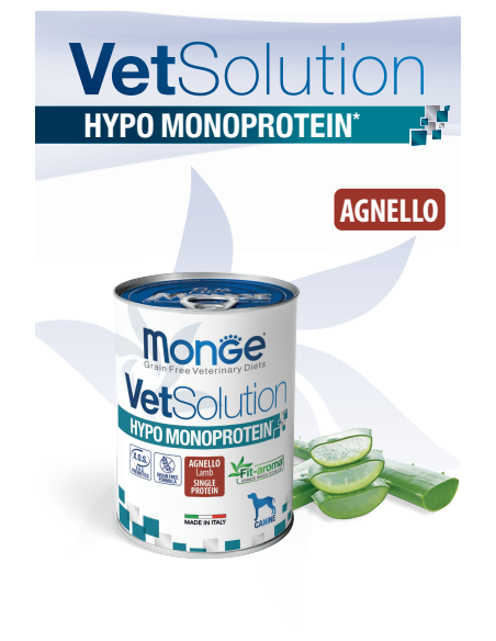 Monge Veterinary Dog  Hypo Monoprotein Agnello GR.400. Diete . Cibo Umido per cani
