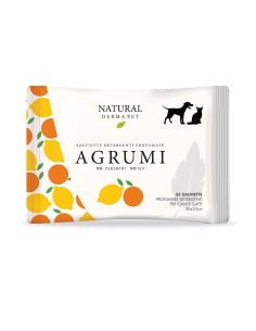 Salviette Detergenti e Profumate Agrumi . Igienici per cani e gatti