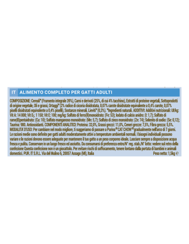 Purina Cat Chow Feline 3 in 1 kg 1,5. Cibo Secco Per Gatti