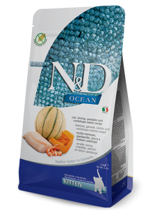 Natural And Delicious Kitten Ocean Merluzzo  gamberetto zucca e melone GR.300. Cibo Per cuccioli di gatto
