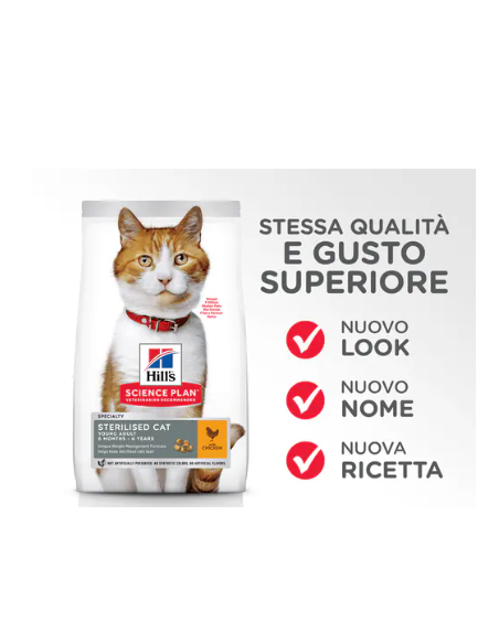 Hill's Feline Sterilizzato cat Pollo gr 300. Cibo Secco per gatti