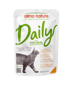 Almo Daily Busta Con Pollo e Salmone gr 70. Cibo Umido Per Gatti