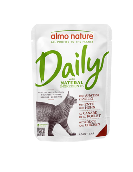 Almo Daily Busta Con Pollo e Anatra  gr 70. Mangime Per Gatti