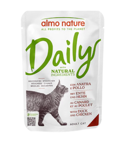 Almo Daily Busta Con Pollo e Anatra  gr 70. Mangime Per Gatti