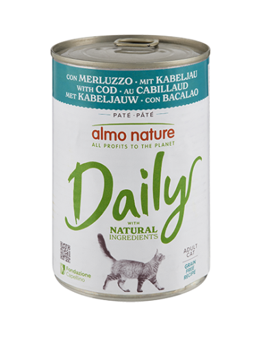 Almo Daily Menù con Merluzzo gr 400. Cibo Umido per gatti.