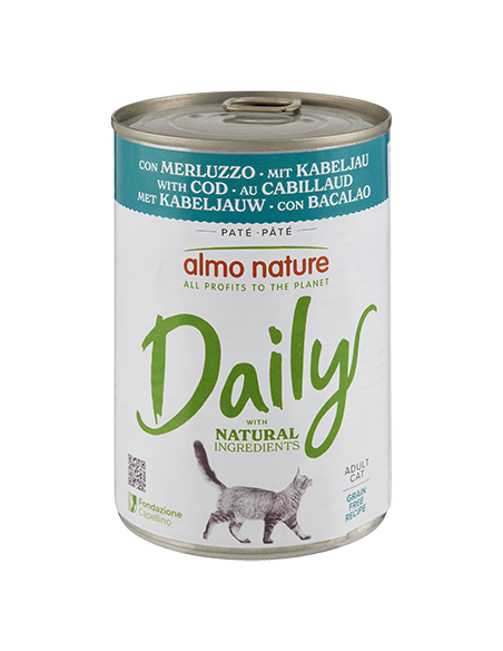 Almo Daily Menù con Merluzzo gr 400. Cibo Umido per gatti.