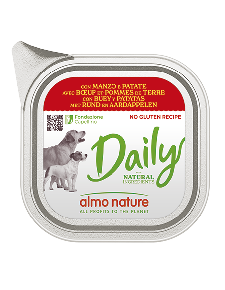 Almo Cane Daily Manzo E Patate Gr100. Alimento Per Cani.