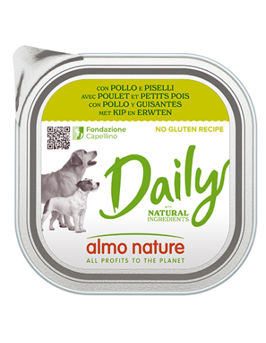 Almo Daily Menu Pollo e Piselli gr 300. Alimento Per Cani