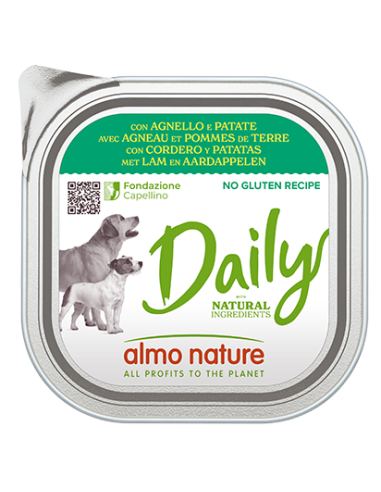 Almo Daily Menu Dogs Agnello e Patate gr 300. Alimento Per Cani